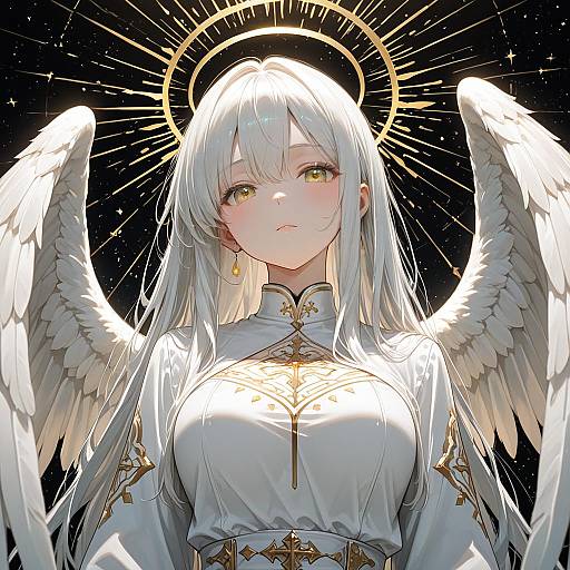 Heavenly Angel Girl Illustration