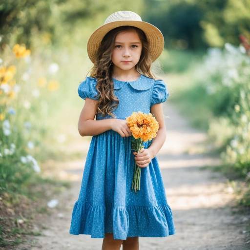 Charming Girl in a Floral Dress