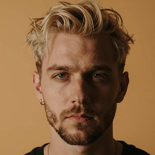 Intense Close-Up of a Blond Male Face