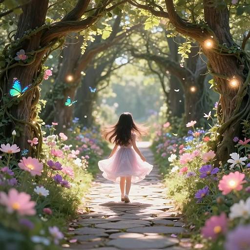 Enchanted Fairy Path with Glowing Flowers
