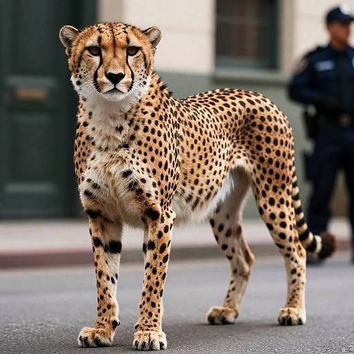 Realistic Muscular Anthro Cheetah Police