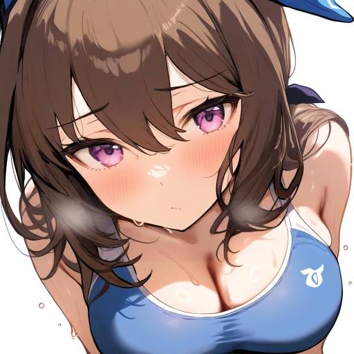 Admiring Horse Girl in Sports Bra