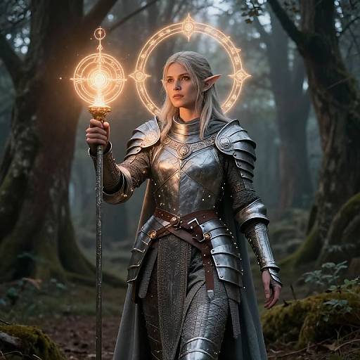 Half-Elf Cleric Casting Healing Spell