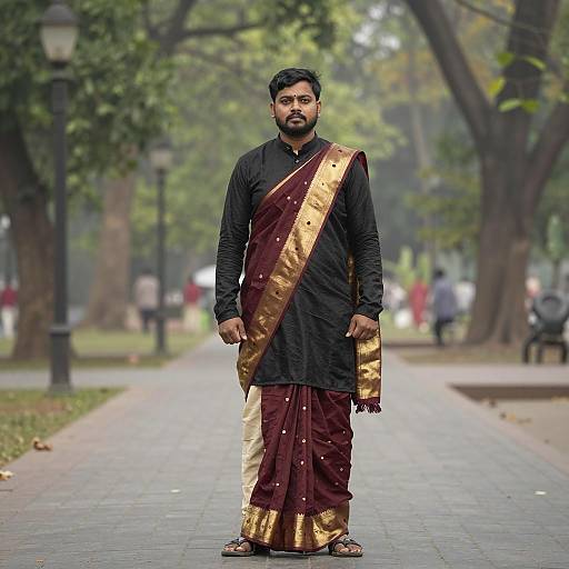 Serene Portrait of Man in Kanna Costume