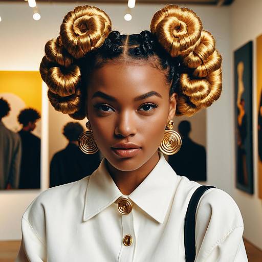 Bantu Knots Fashion Model in Gallery
