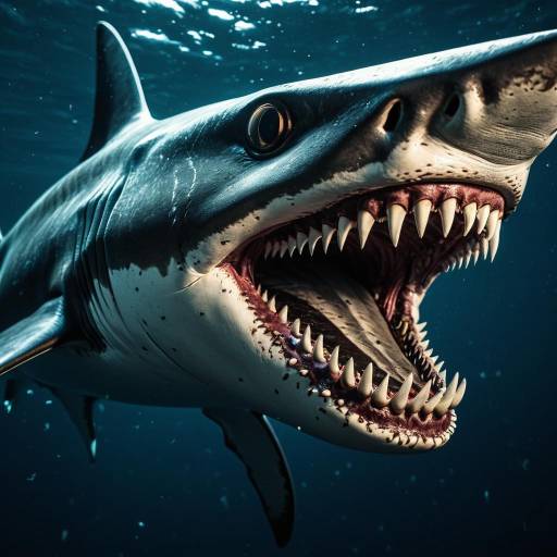 Lovecraftian Horror Monster Shark with Multiple Rows of Teeth