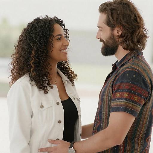 Sunlit Couple Sharing a Smile