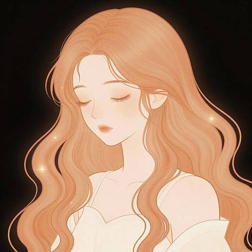 Ethereal Woman with Apricot Hair