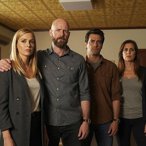 Serious Conversation in Dimly Lit Room