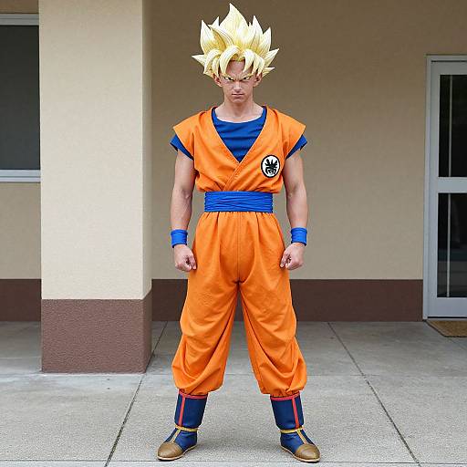 Trunks DBZ Costume on Sidewalk