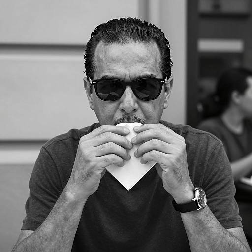 Stylish Man with Napkin in Black and White