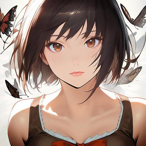 Illustration of Amakura mio, fatal frame in the style of Hakai shin