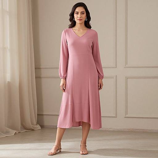 Woman in Pink Dress and Sandals