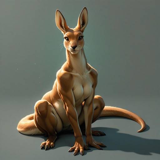 Muscular Kangaroo in Relaxed Pose