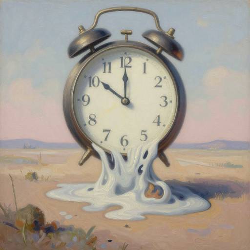 Surreal Melting Clock Landscape
