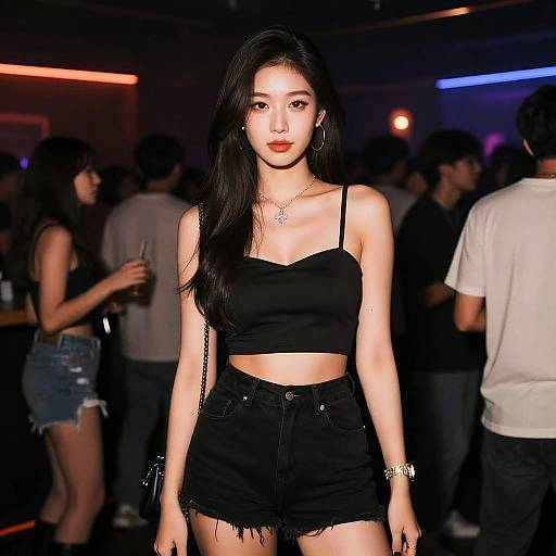 Stylish Woman in a Fashionable Club Scene