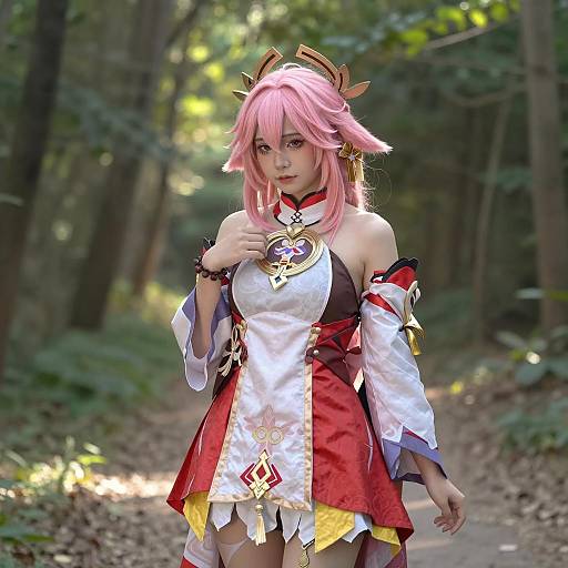 Fantasy Cosplay Woman in Forest