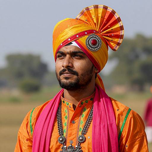 Vibrant Bhangra Costume Portrait Photography