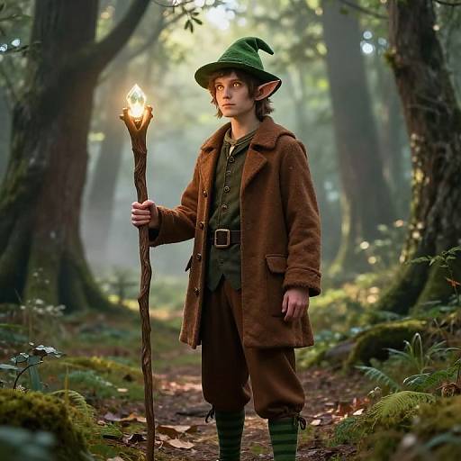 Mystical Elf in Enchanted Forest
