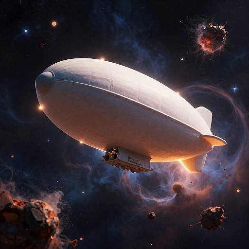 Whimsical Airship Captain in Nebula