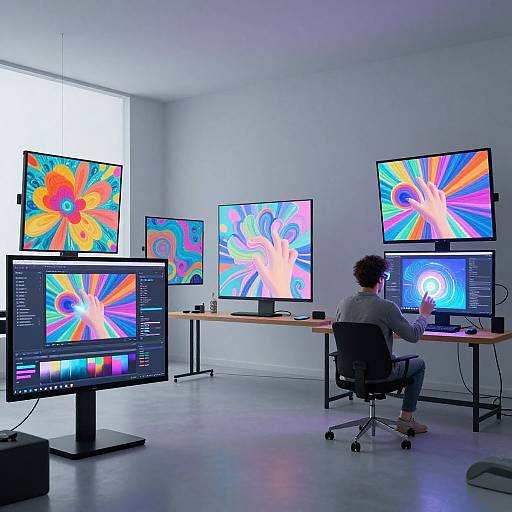 Futuristic AI Art Editor Workspace