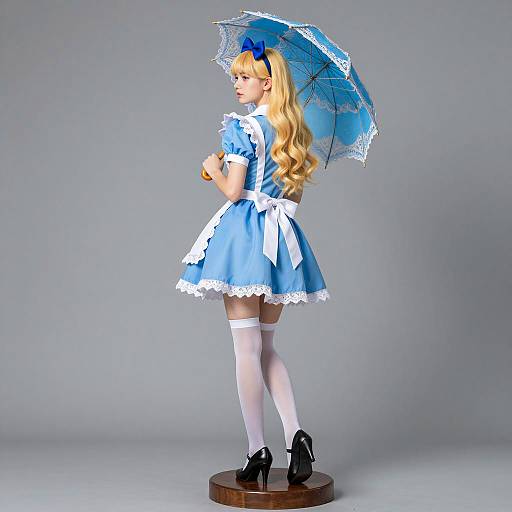 Blonde Woman in Wonderland Illustration