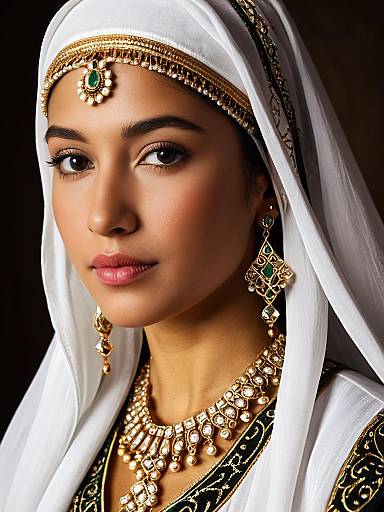 Ornate Arabian Woman Close-Up Headshot