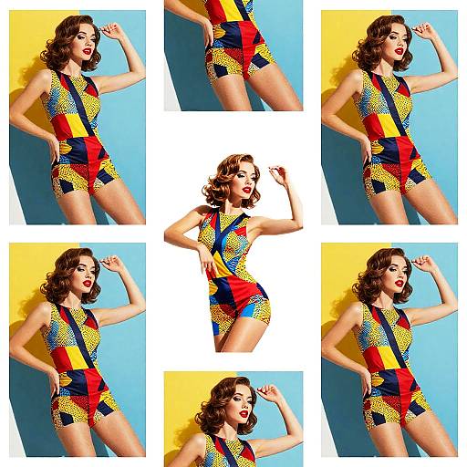 Pop Art Dancer in Vibrant Spy Pose