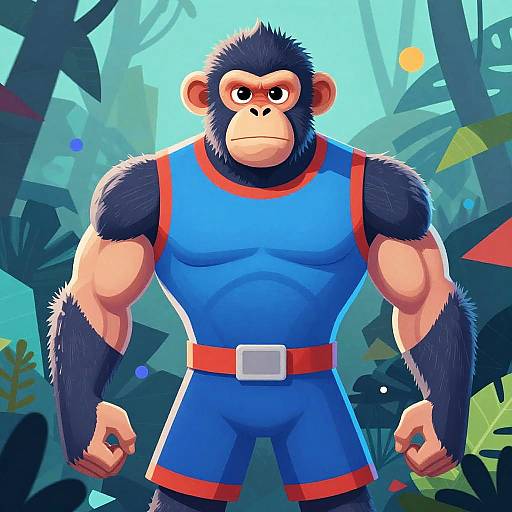 Stylized Giga Chad Muscular Monkey