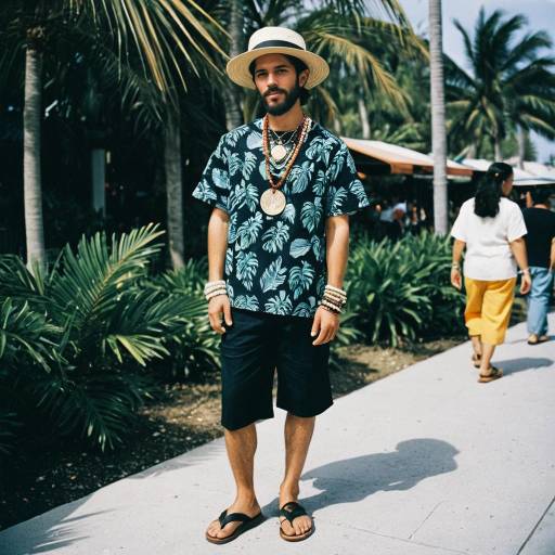 Stylish Island Costume for a Male Model