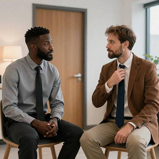 Two Bearded Men in Modern Office