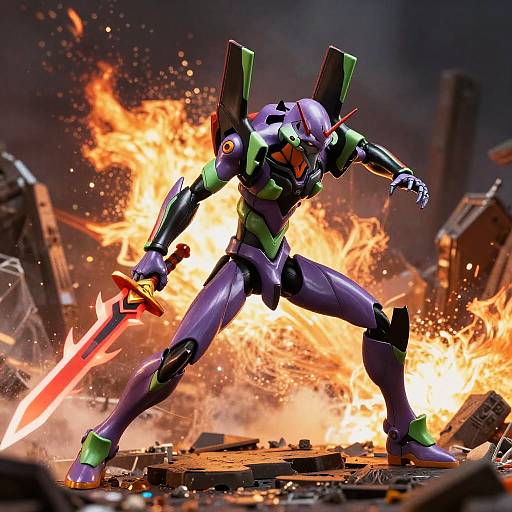 Epic Mecha Anime Sword Battle