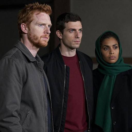 Serious Trio Standing Together