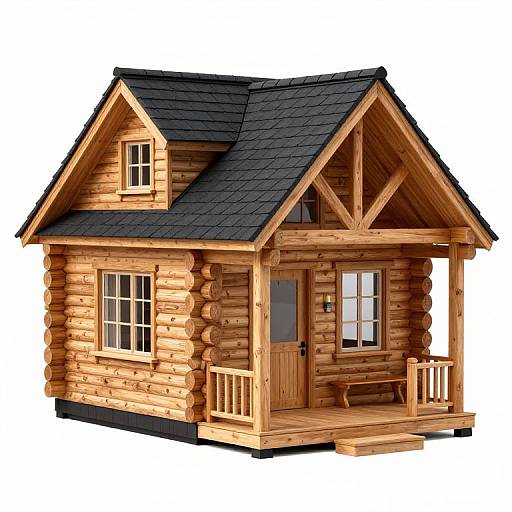 3D Rustic Log Cabin Kit Design