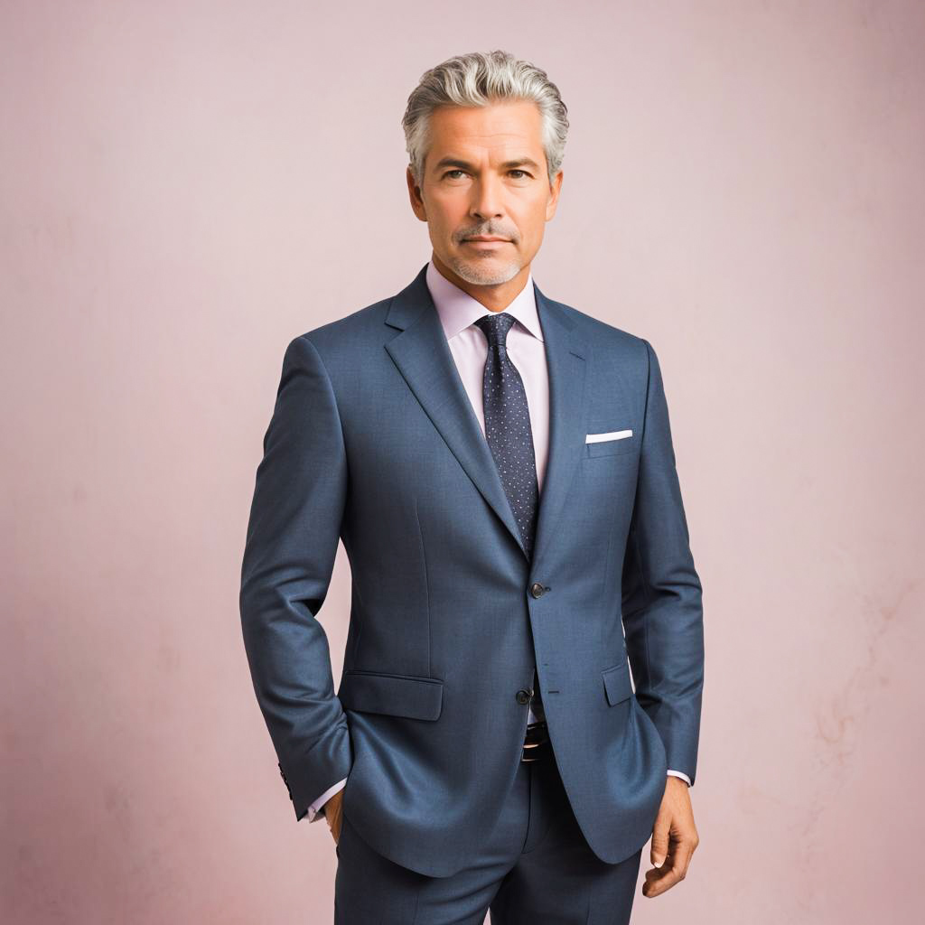 Elegant Middle-Aged Man in Fashion Shoot