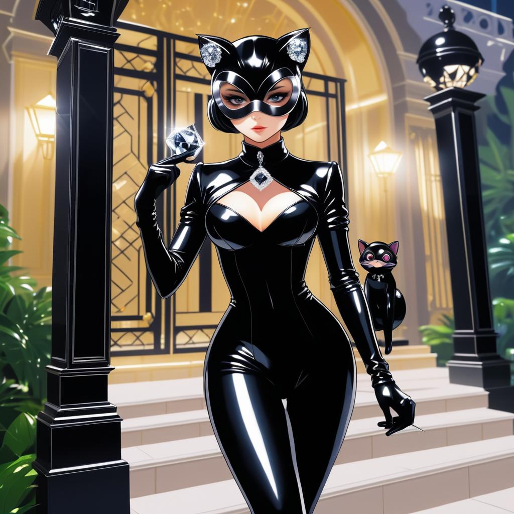 Cheeky Cat Burglar in Luxe Mansion