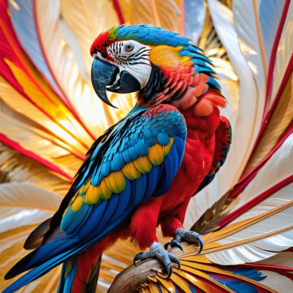 Vibrant Macaw in Abstract Expressionism