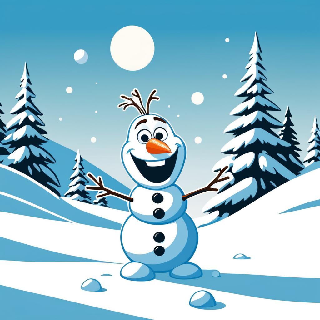 Adorable Olaf in a Snowball Fight