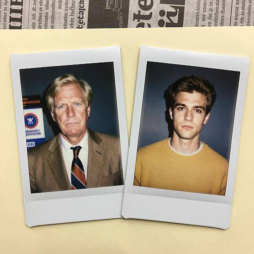 Polaroid Photos on Yellow Paper Background