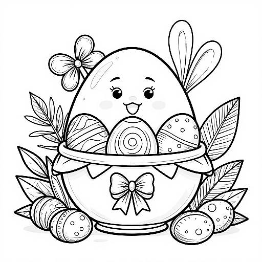 Easter Egg Basket Coloring Page