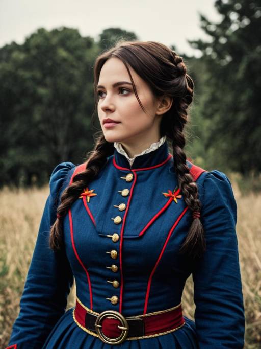Elegant Woman in Civil War Cosplay Portrait