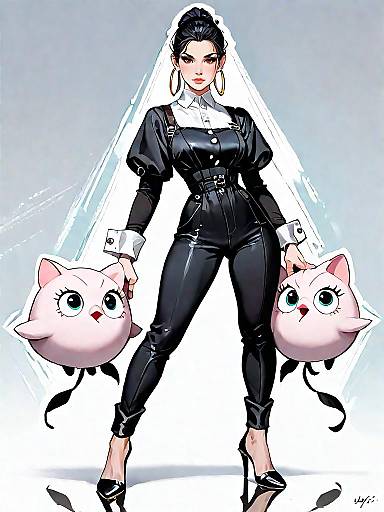 Modern Minimalist Woman in Jumpsuit