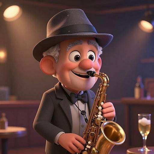 Lovably Clueless Elderly Jazz Saxophonist