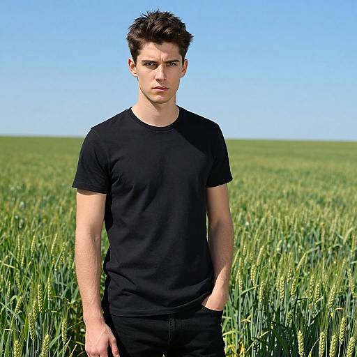 Handsome Man in Wheat Field