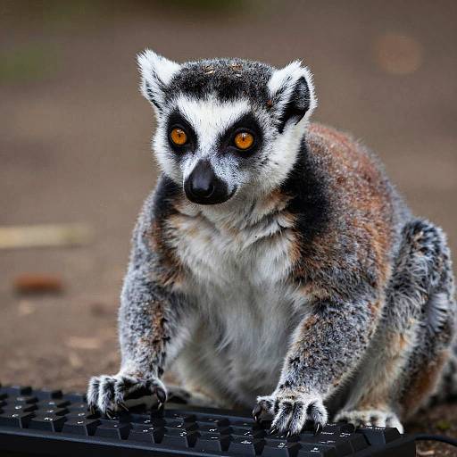Lemur Typing on Keyboard