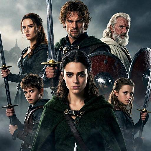 Fantasy Movie Poster with Medieval Warriors