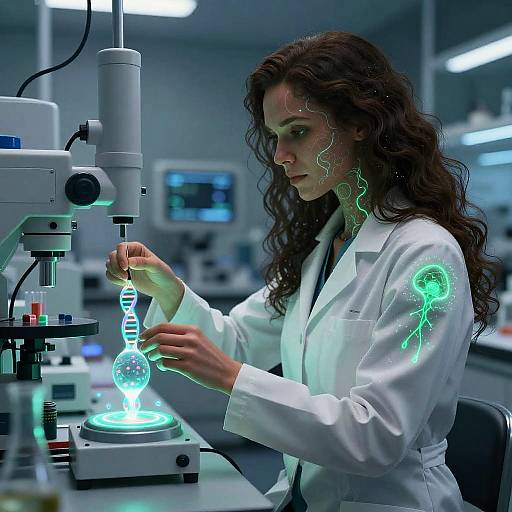 Futuristic Synthetic Geneticist Portrait