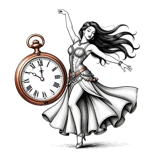 Steampunk Can-Can Dancer Illustration