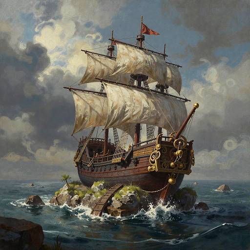 Dark Fantasy Pirate Island Matte