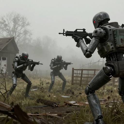 Time-Lapse Killer Androids on Foggy Farm